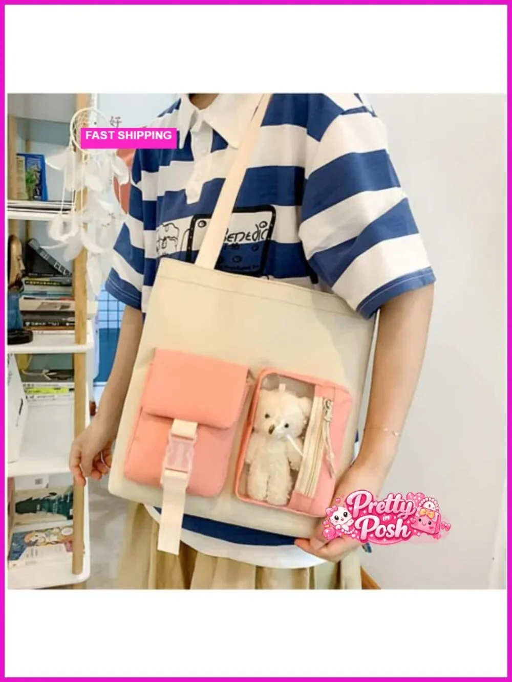5pcs Kawaii Backpack Set Aesthetic Sports Bag with Shoulder Bag Pencil Case